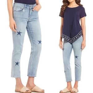 NYDJ Sheri Star Print Ankle Jeans Plus 18